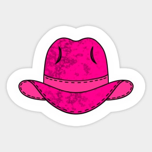 PINK Cowgirl Western Cowboy Hat  - Country Western Art Sticker